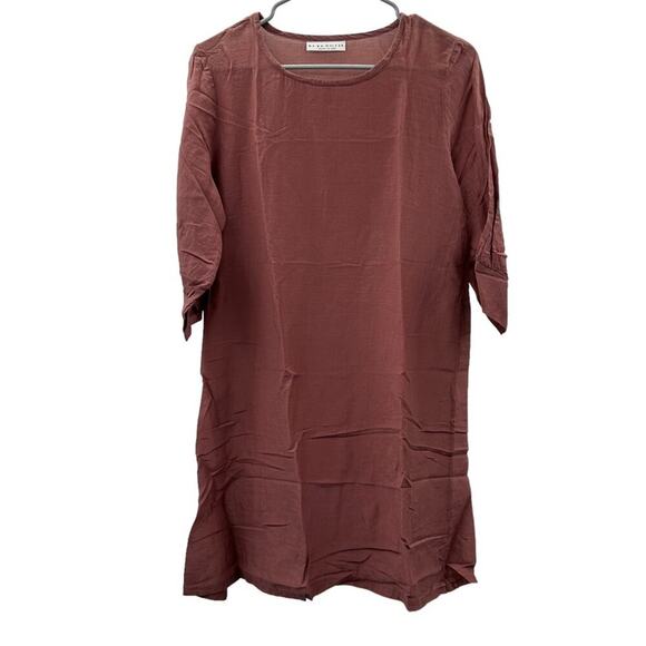 Bryn Walker Cotton Silk Blend Elbow‎ Half Sleeve Shea Tunic in Goji Berry NEW - Picture 1 of 8